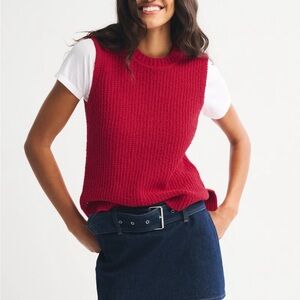 NWT Abercrombie & Fitch Red Knit Tank Sweater